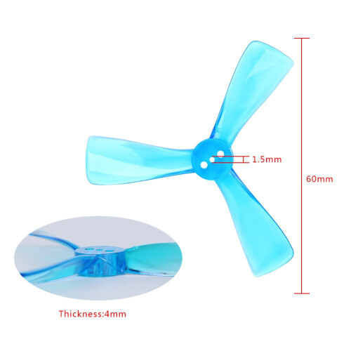 Para Nazgul Cine 2525 2,5 Polegadas Tri-Blade/3 Blade Prop HéLice CW CCW para FPV ProTek25 Drone Parte-Cinza 1