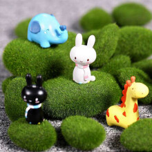 80 Pieces 2 Sizes Artificial Moss Rocks Decorative Faux Green Moss Covered Stones