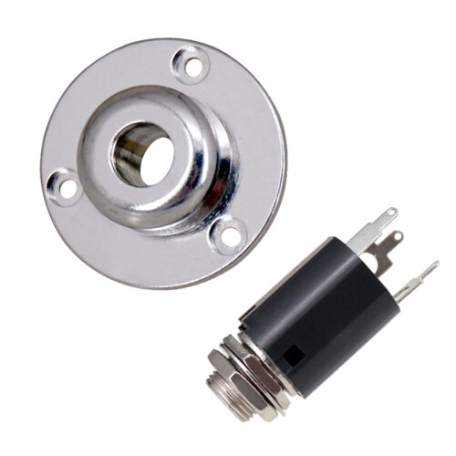 BasgitarrutgåNg IngåNg End Pin Jack-6.35 Akustisk Gitarr Equalizer EQ Preamp Socket 6.35Mm GitarrtillbehöR Silver 2