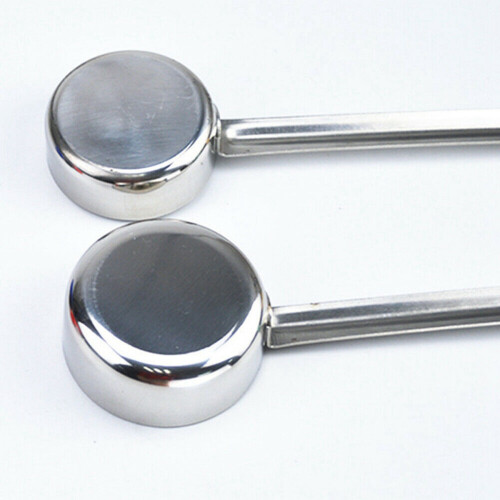 2X Pizza Spread Sauce Ladle Rubber Handle Flat Bottom Kitchen Cooking Spoon Stainless Steel 2 Oz 2
