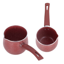 Small Coffee Warmer Pan Aluminum Alloy Non-Stick Anti-Scald Red for Cooking