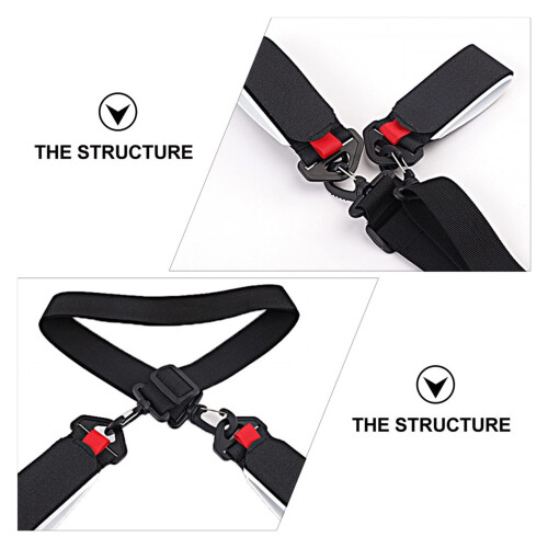 Adjustable Ski and Snowboard Carry Strap, 2pcs Durable Shoulder Handles, Black Red 130cm 2