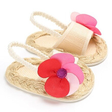 Baby Girl Flower Knitted Sandals 06 Months Soft Flexible Sole Breathable Knit Design
