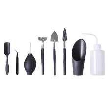 8 Stück Sukkulenten-Gartenwerkzeug-Set, Kunststoff, Schwarz, 15-21cm
