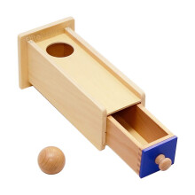 Montessori Object Permanence Box with Drawer Wooden Learning Toy for Toddlers and Preschoolers
