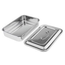 8X Stainless Steel Container Organizer Box Instrument Tray to Storage Box with Lid Tools Cans - 9 Inches No Hole