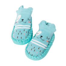 Baby Non Slip Leather Sole Socks with Soft Stretch Fabric and Elastic Cuff for Toddlers Indoor Wear