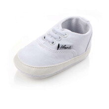 White Baby Walking Shoes 1218 Months with NonSlip Rubber Sole Lightweight Canvas Sneakers