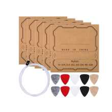 5 Set Nylon Strings and 10 Colorful Felt Picks for Easy to
