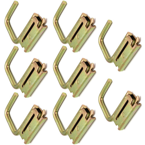 8PCS Heavy Duty E Track J Hooks 1900lbs Load Capacity Quick Slide Installation for Trailer Garage Storage 2