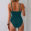 Eendelig badpak voor dames Ring gekoppeld Monokini-rozerood XL 4