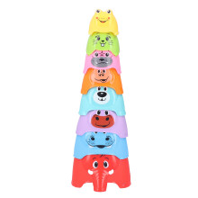 Colorful Baby Stacking Toy with Animal Cups Durable and Cute 8-Piece Set