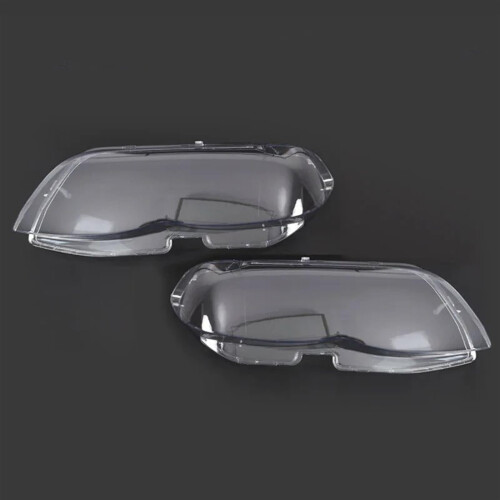 Clear Headlight Lens Cover Pair for BMW X5 E53 20042006 Scratch Resistant Direct Replacement