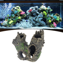 Aquarium Harz Baumstumpf Loch Dekoration 13,5 cm für Aquascaping