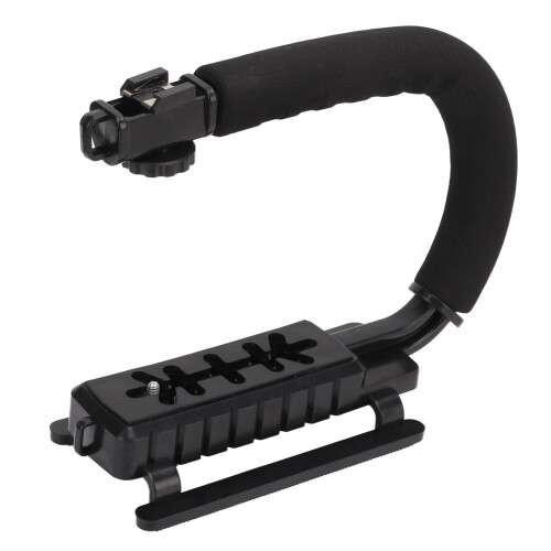 Handheld Video Stabilizer with LED Light & Microphone - Portable U-Shape Model 2