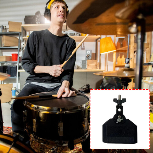 Cowbell Holder Clamp Support Metal Stand Adjustable-Black 2