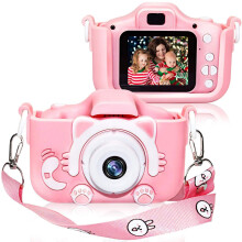 Kids Digital Camera 1080P for Girls Age 36, Pink Children HD Camera with 32GB Storage and Soft Touch Grip