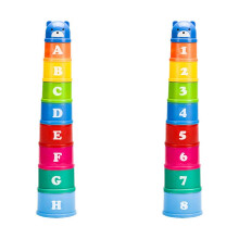Rainbow Stacking and Nesting Cups Toy Set for Toddlers, 9‑Piece Colorful Learning Playset