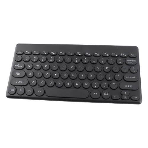 Wireless 2.4G 78-Key Keyboard & 4-Button Mini Mouse Set for Office Black