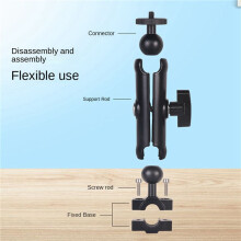 2X Motorcycle Bike Camera Holder Handlebar Rearview Mirror Mount Bracket 1/4 Metal Stand for Go-Pro Insta 360