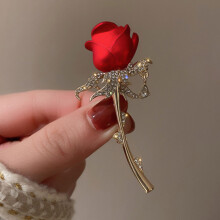 Red Tulip Flower Brooches for Women Elegant Tulip Flower Lapel Pins Wedding Party Badge Jewelry Metal Color: 4