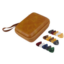 15 Stuks Plectrums met Alle Diktes 0,75 Mm voor Akoestische, Klassieke, Elektrische, Basgitaar met Opbergtas, Geel