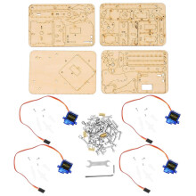 Wooden Robot Arm Kit with SG90 Servo, DIY Robotic Arm for Beginners Educational Wooden Design