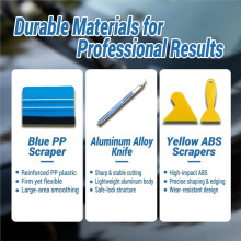 Set di Attrezzi per Carrozzeria 11 Pezzi - per Applicazione di Car Wrapping, Stucco per Carrozzeria e Vinile - Kit di Stucco per Plastica e Tergivetro
