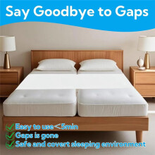 Bed Bridge Twin to King,Long Bed Converter with Metal Button and Fixing Straps.Split King Filler for Adjustable Bed