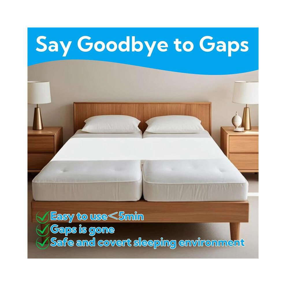 Saudism Bed Bridge Twin To King,Long Bed Converter With Metal Button And Fixing Straps.split King Filler For Adjustable Bed