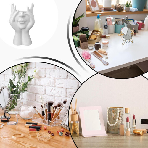 Abstract Face Makeup Brush Holder with MultiSlot Organizer for Vanity and Desktop Use 2
