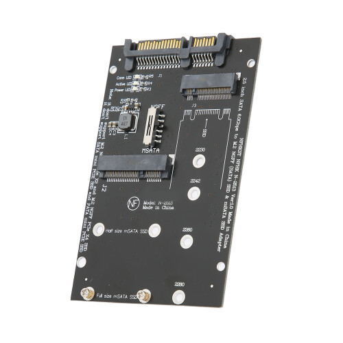 M.2 to SATA Converter Adapter, PCB, Black, Fast Transfer 2