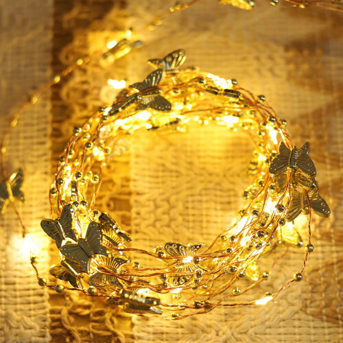 2 Sets Gold String Lights with 20 LEDs, Copper Wire, 2 Meters 2