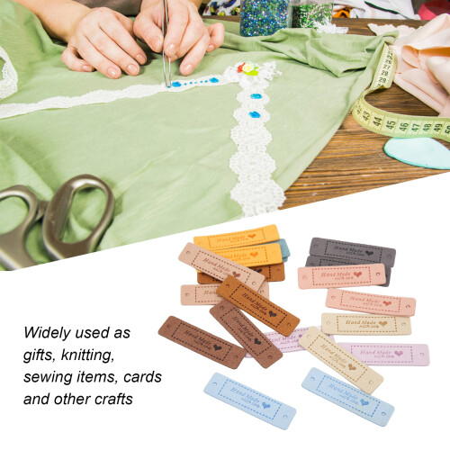 20Pcs Soft Handmade PU Labels Durable Eco-Friendly Tags for DIY Sewing Projects 1