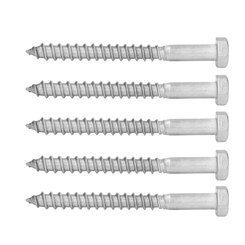 M8x80mm Stainless Steel Half Thread Wood Lag Screw Hex Bolt Self Tapping 3071390454015