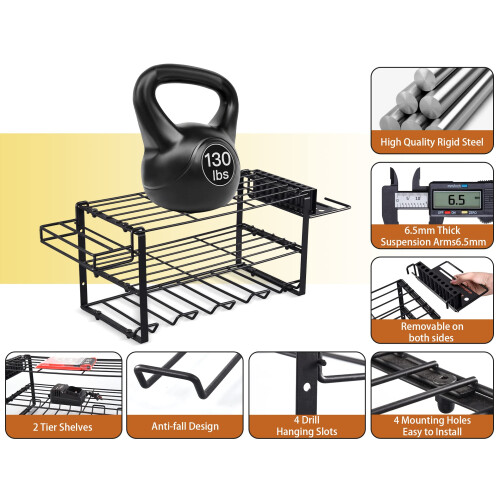 Power Tool Organizer Drill Holder Wall Mount, Heavy Duty Garage Storage Rack for Quick Tool Access, Black 2
