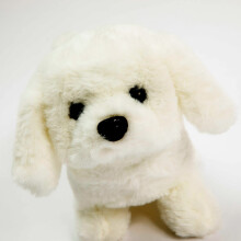 Interactive Toy Dog with Realistic Walking and Barking, 7 Inch Electronic Bichon Puppy for Kids