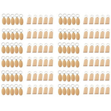 120 Pcs Blank Wooden Key Chain DIY Wood Keychains Key Tags Gifts,60 Pcs Oval & 60 Pcs Square