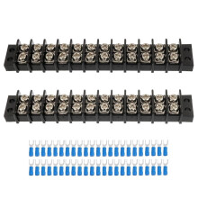 2 Stuks 12 Circuits 12 Posities Aansluitblok 20-30A 200-450V Dubbele Rij Schroefklemmen Strip
