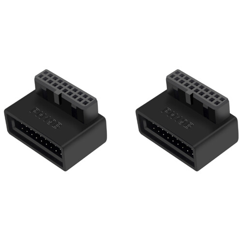 2X PH19B USB 3.0 Internal Header USB3.0 19/20P Socket 90 Degree Adapter Converter for Computer Motherboard
