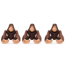3X Wooden Crafts Gorilla Home Furnishing Decorations Can Hang King Gifts Wooden Decorations