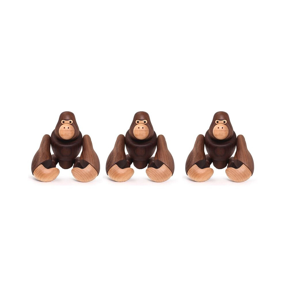 3X Wooden Crafts Gorilla Home Furnishing Decorations Can Hang King Gifts Wooden Decorations 6032695551745