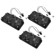 3X Aluminum 240mm 10 Pipe Water Cooling Cooled Row Heat Exchanger Radiator with Fan for CPU PC Water Cooling System