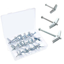 24 Pcs Toggle Bolt and Wing Nut Kit for Hanging Heavy Items  Drywall - 1/8 Inch, 3/16 Inch, 1/4 Inch