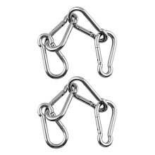 8 Teilige M6 Feder Karabiner Haken Hoch Leistungs Schaukel Set Aus Edelstahl 304 ZubehöR für Fitness, Camping und Reisen