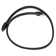 2X 50CM  3.0 III SATA3 7pin Data Cable 6Gb/s SSD Cables HDD Hard Disk Data Cord with Nylon Sleeved Premium (Black)
