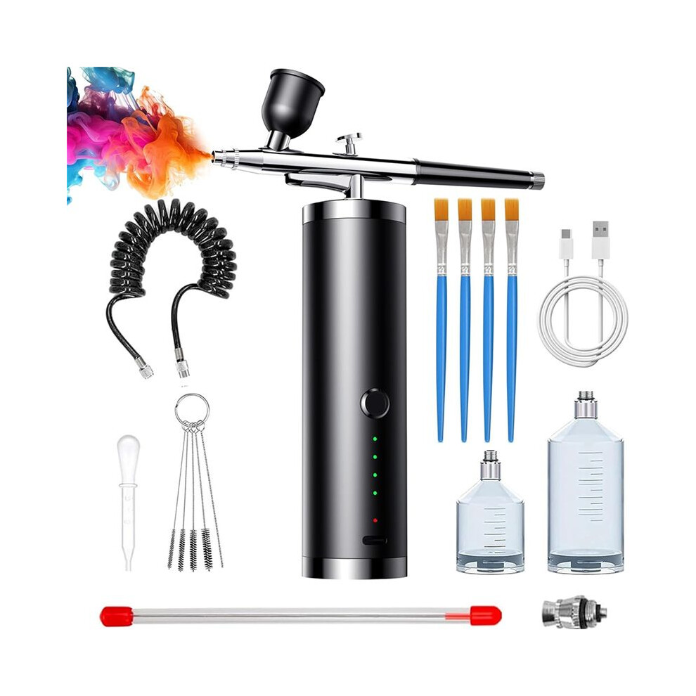 Tauoh Airbrush Set Portable Airbrush With Compressor Handheld Airbrush Set Ideal For Complex Tasks Such As Tattoos/Manicures A
