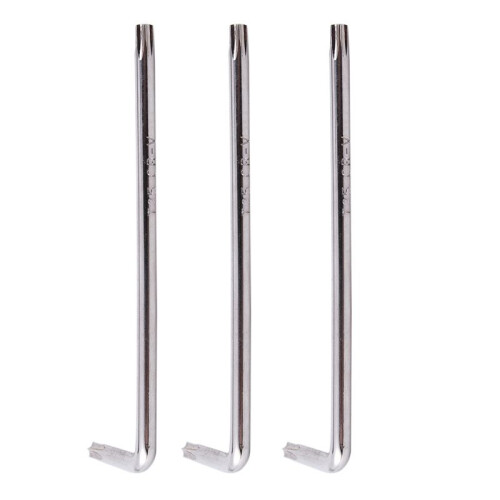 3X Long Arm Tamper Proof Torx Sternschlüssel Silber, T25 100mm