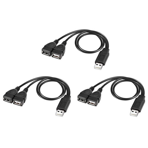 3X USB Splitter Kabel, USB 2.0 Ein Stecker Auf Zwei USB Buchsen Y Splitter Lade Kabel