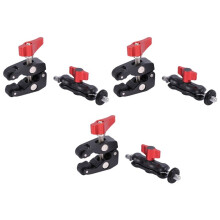 3X Slr Camera Magic Arm Double Hot Shoe Crab Claw Clip Universal Monitor Bracket Clamp Super Holder